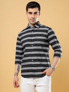 Shop Trendy Black Premium Vertical Striped Shirt Mens OnlineRs. 1099.00