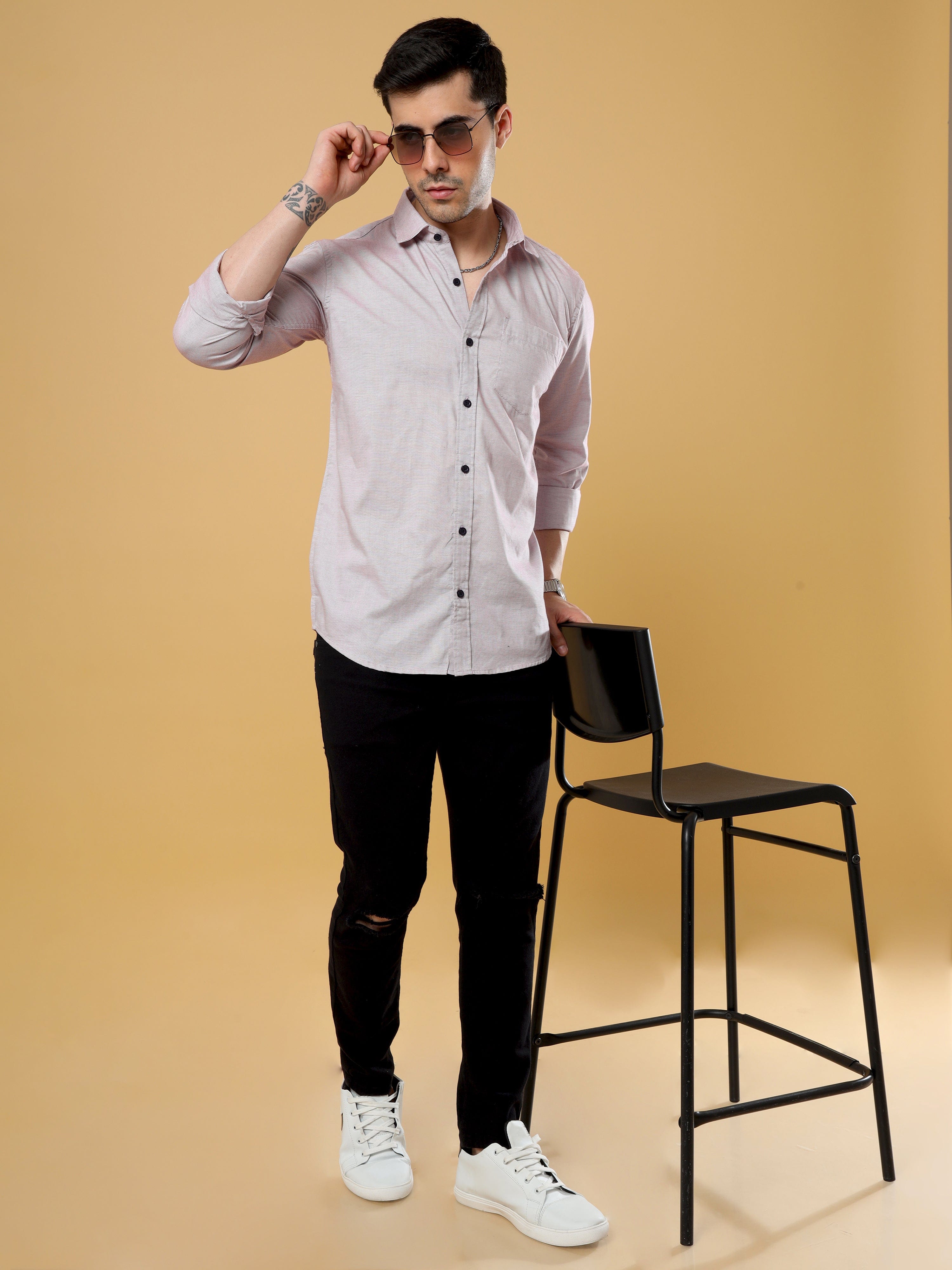 Textured Dobby Pin Checks Shirt | Men's Casual Shirts ChecksRs. 899.00