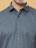Buy Latest Slate Grey Poplin Plain Shirt Online In IndiaRs. 999.00