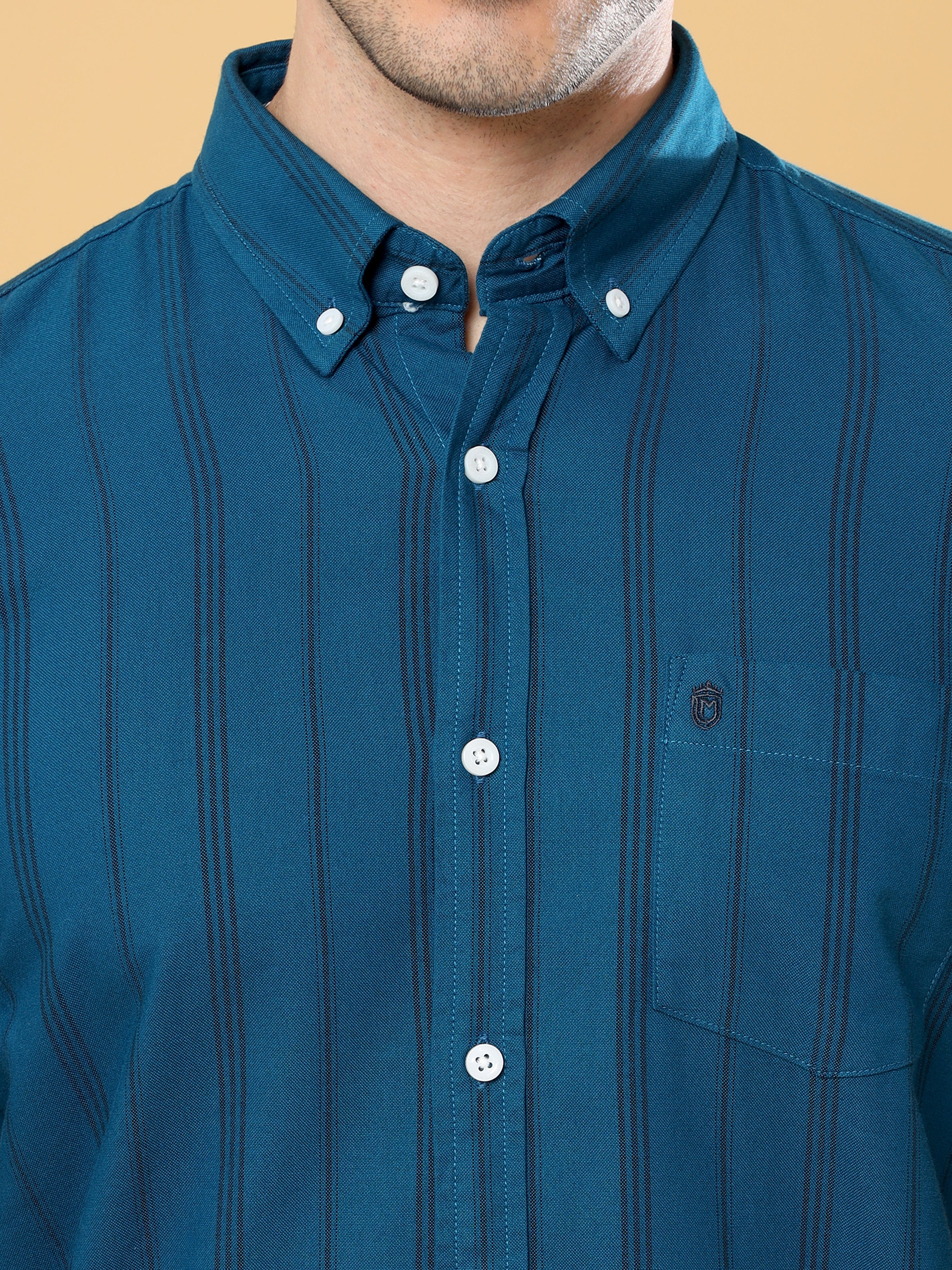 Buy Latest Premium Oxford Long Striped Shirt OnlineRs. 1099.00