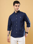 Shop Trendy Navy Blue Single Colour Shirt OnlineRs. 799.00