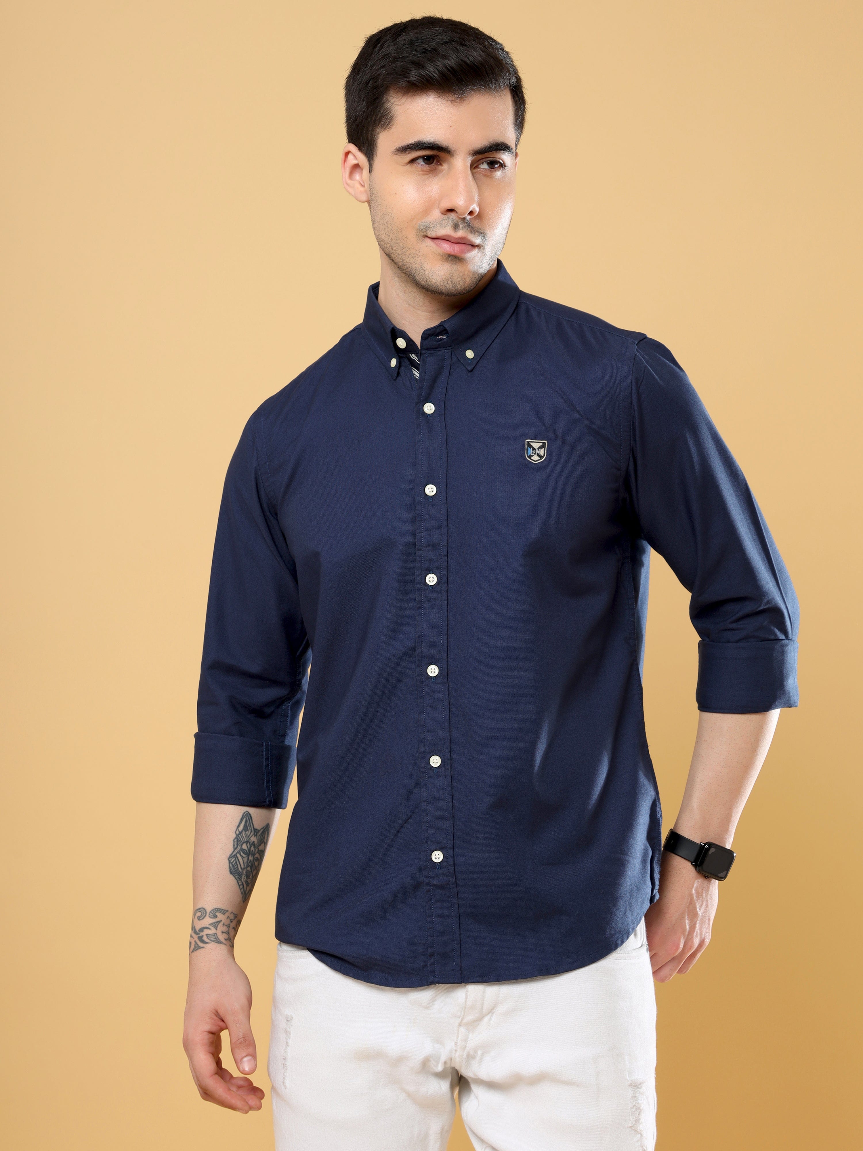 Navy Blue Button Down Oxford Shirt