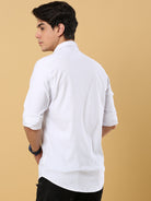 White Lycra Slim Shirt