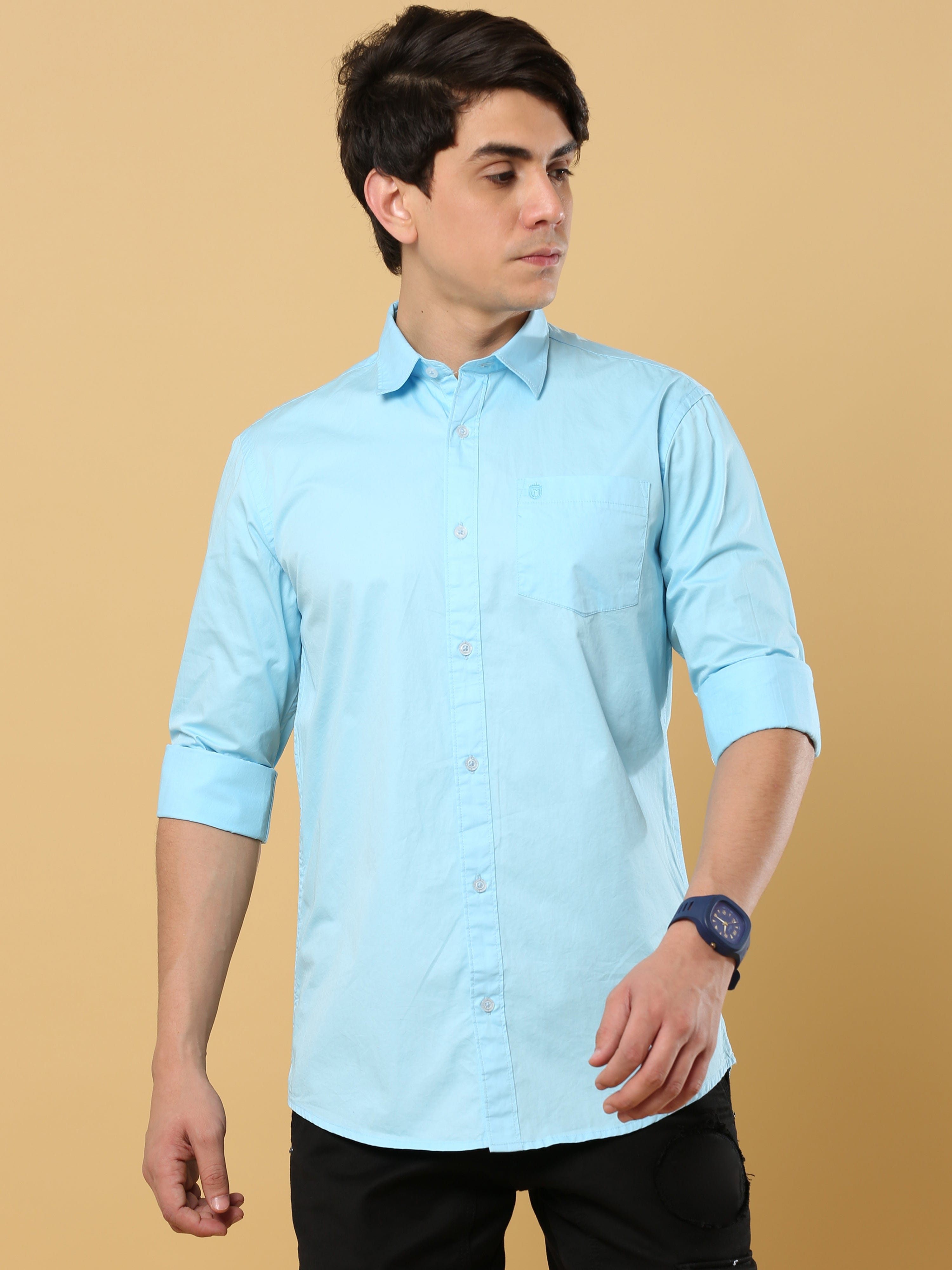 Sky Blue Solid Shirt