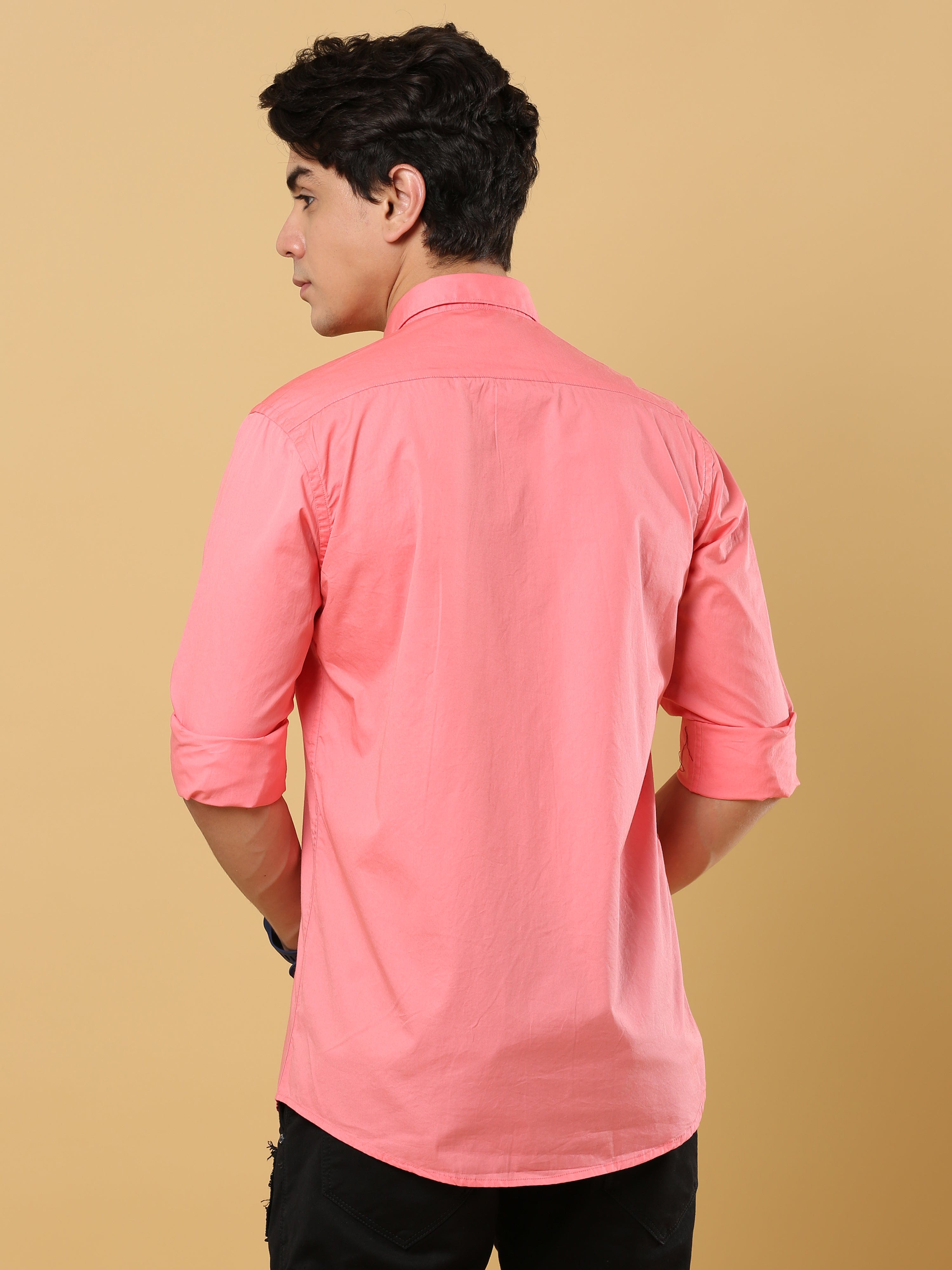Peach Poplin Shirt | Peach Shirts For MenRs. 799.00