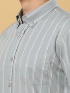Buy Stylish Grey Striped Shirt At Amazing PriceRs. 1019.00